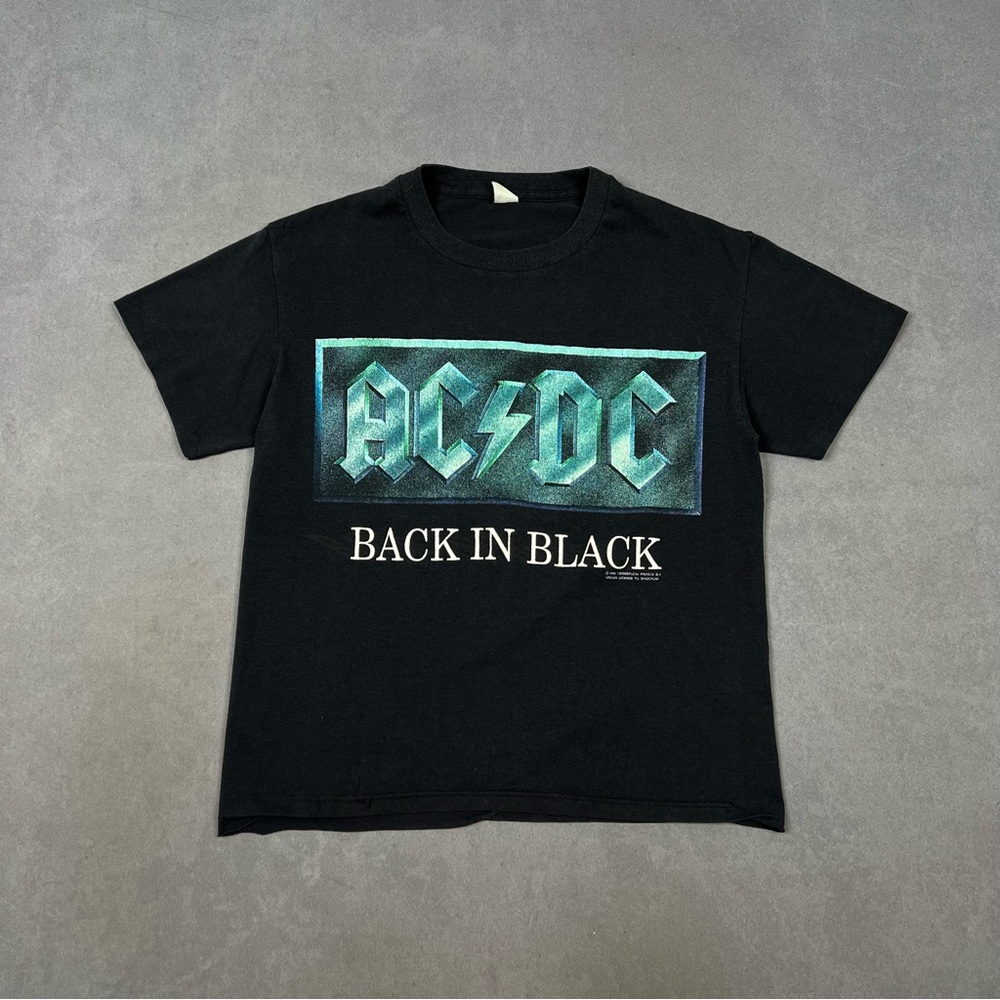 1991 AC/DC Black Short Sleeve Tee Back in Black Vintage